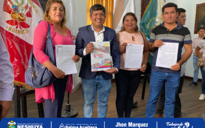 ALCALDE JHON MARQUEZ REALIZÓ IMPORTANTE FIRMA DE CONVENIO CON EL PROGRAMA LURAWI PERÚ.