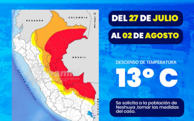 ENHAMI EMITE EL AVISO METEOROLÓGICO DE FRIAJE EN LA SELVA, EVENTO QUE SE ESTARÁ SUSCITANDO DEL 27 DE JULIO AL 02 DE AGOSTO DEL PRESENTE AÑO