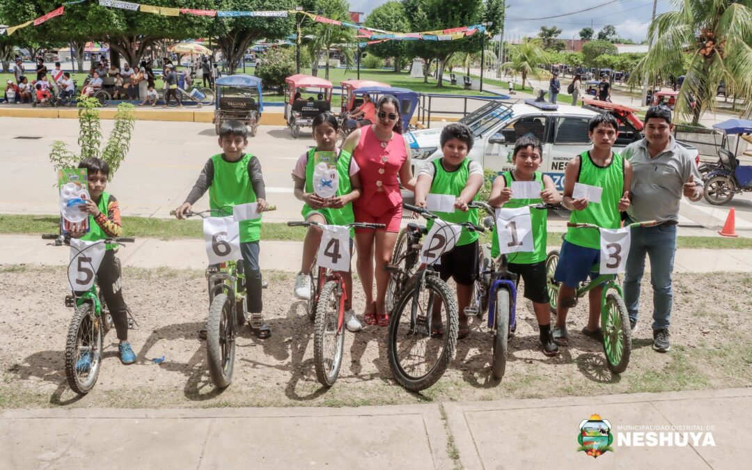 COMPETENCIA DE CICLISMO INFANTIL Y JUVENIL SE REALIZÓ POR EL 11° ANIVERSARIO DEL DISTRITO DE NESHUYA