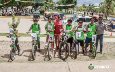 COMPETENCIA DE CICLISMO INFANTIL Y JUVENIL SE REALIZÓ POR EL 11° ANIVERSARIO DEL DISTRITO DE NESHUYA