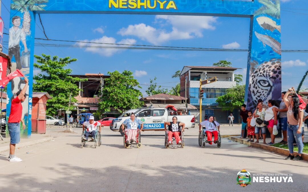 CONCURSO EN SILLA DE RUEDAS EN EL 11 ANIVERSARIO DEL DISTRITO DE NESHUYA